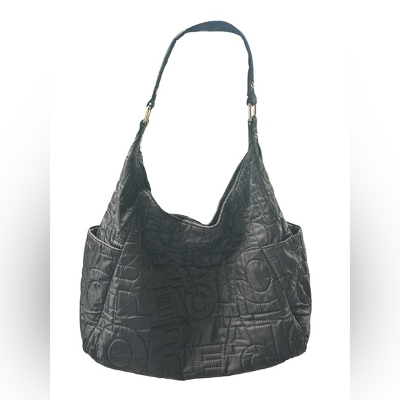 Kenneth Cole Reaction Black Embossed Hobo Bag - Picture 2 of 3